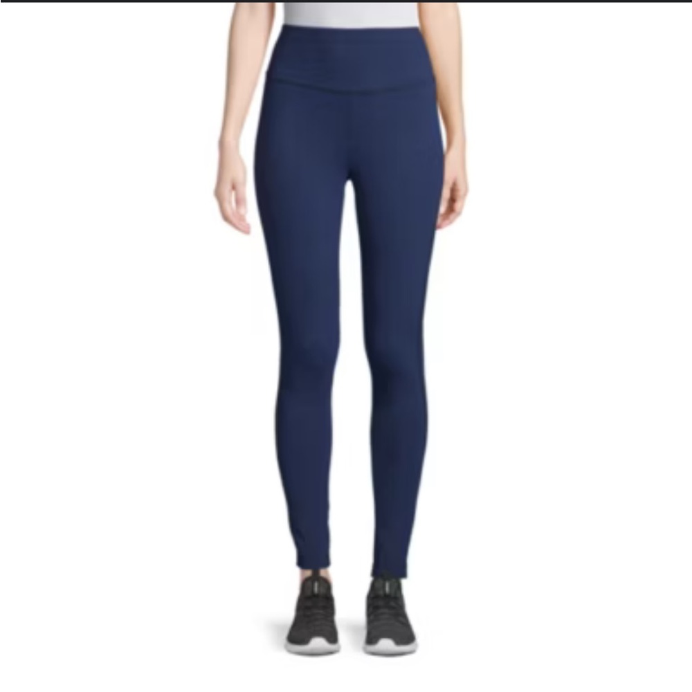 St. Johns Bay Cotton Navy Blue Leggings Women Medium Blue Pull On Athleisure